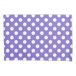 Funda De Cojín Pos de polka blanco en periwinkle