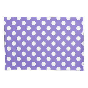 Funda De Cojín Pos de polka blanco en periwinkle