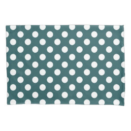 Funda De Cojín Pos de polka blanco en verde azulado