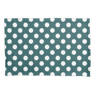 Funda De Cojín Pos de polka blanco en verde azulado