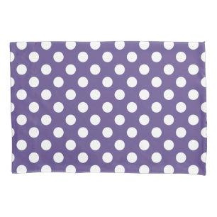 Funda De Cojín Pos de polka blanco sobre ultravioleta