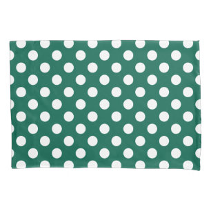 Funda De Cojín Pos de polka blanco sobre verde sabio