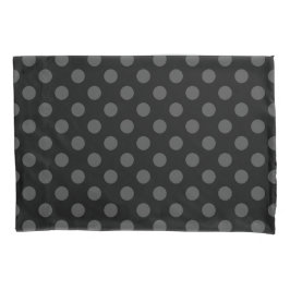 Funda De Cojín Pos de polka gris sobre negro