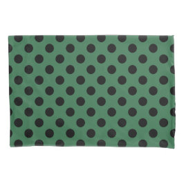 Funda De Cojín Pos de polka negra en verde gelatina