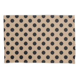 Funda De Cojín Pos de polka negro en beige