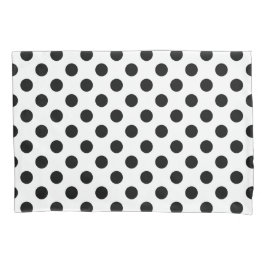 Funda De Cojín Pos de polka negro sobre blanco