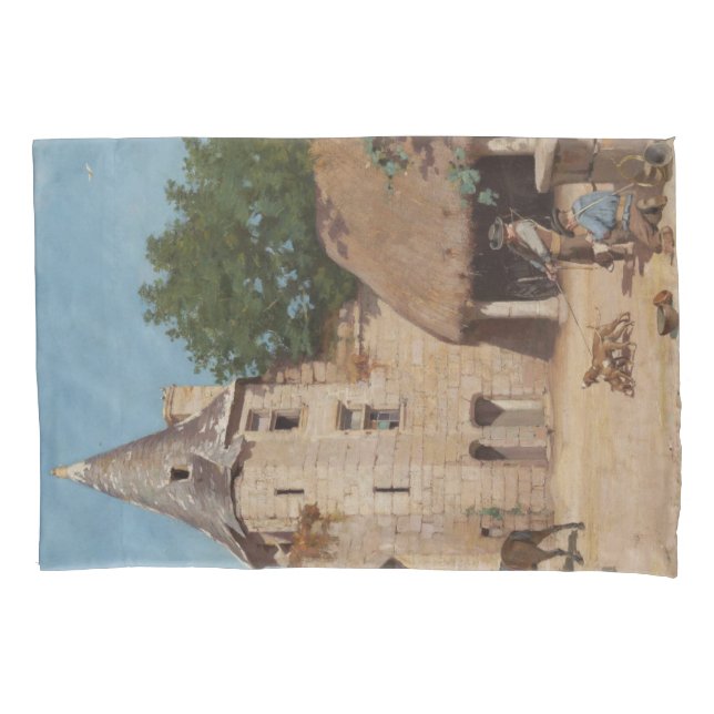 Funda De Cojín Prepararse para la caza (escena medieval) (Anverso-izquierdo)