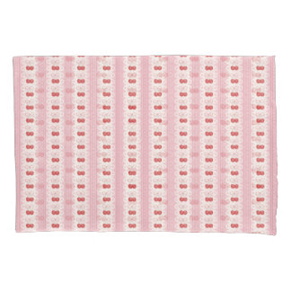 Funda De Cojín Preppy Cherry Stripes - Pink and Off White