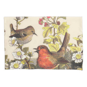 Funda De Cojín Primavera Robin Birds Red Birds