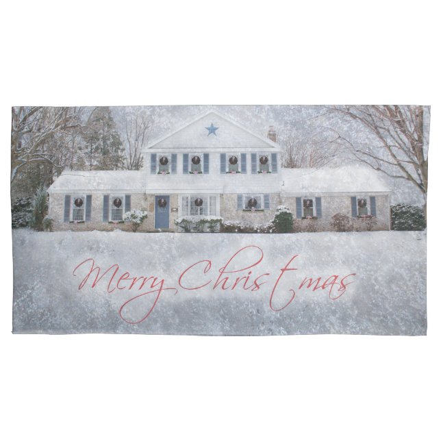 Funda De Cojín Primitive Winter Snow Country Rustic Open House (Anverso-izquierdo)