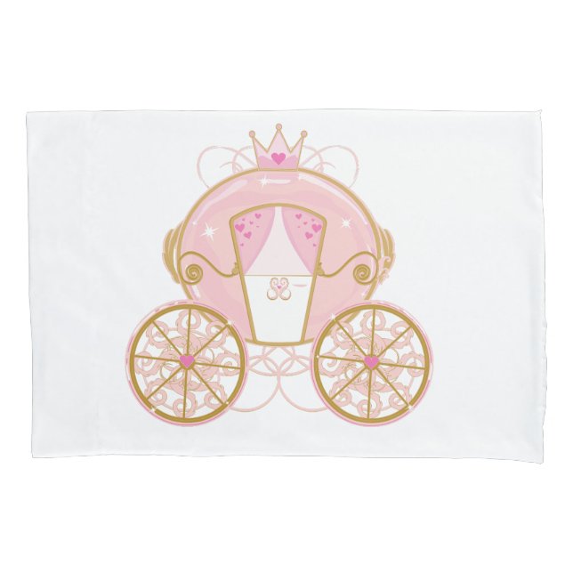 Funda De Cojín Princesa Royal Carriage Rosa & Gold Personalizada (Anverso)