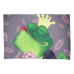 Funda De Cojín Príncipe de la rana - Beso - Gracioso - Pintura