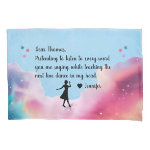 Funda De Cojín Profesor de Baile en Línea Esposo y Nubes Colorida