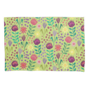 Funda De Cojín Protea Bloque Floral Imprimir Millefleur verde ale