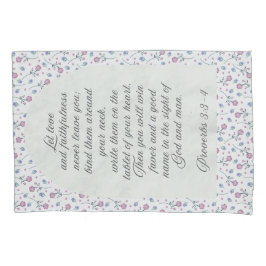 Funda De Cojín Proverbios 3:3–4 Escritura Floral 
