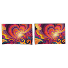 Funda De Cojín Psicodelia Surreal Swirl Heart Pattern