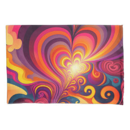 Funda De Cojín Psicodelia Surreal Swirl Heart Pattern