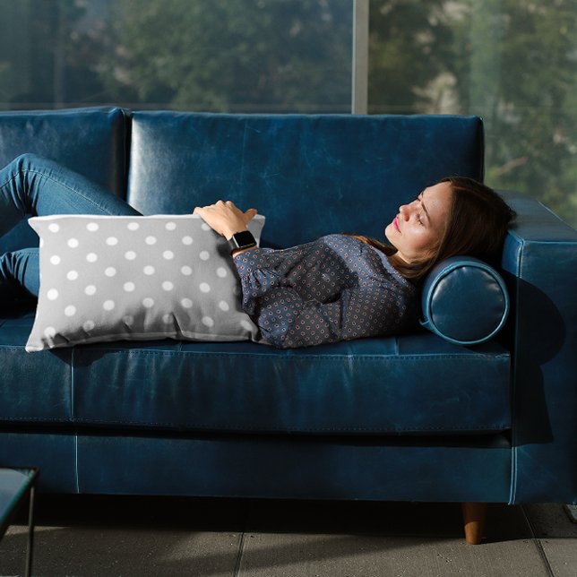 Funda De Cojín Punto de Polka Gris (Subido por el creador)