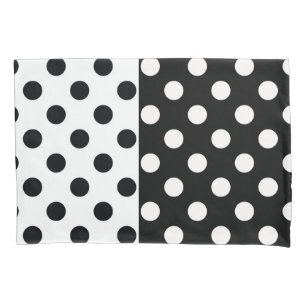 Funda De Cojín Punto de Polka Inverso de la mitad de color blanco