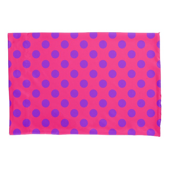 Funda De Cojín Punto de polka morado sobre cereal (Anverso)