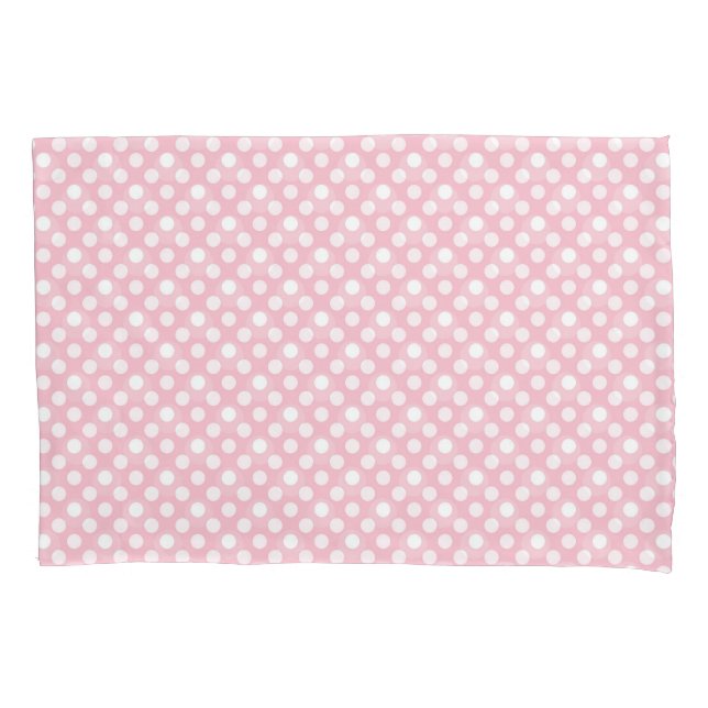 Funda De Cojín Punto de polka rosa de bonito suave (Anverso)