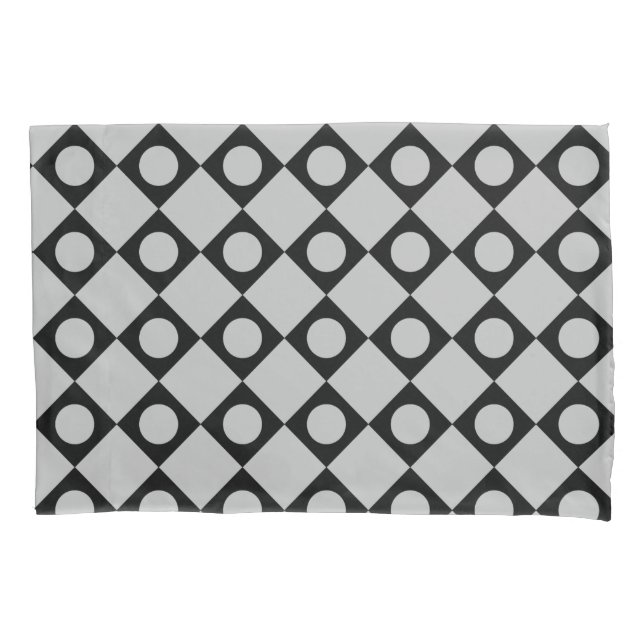 Funda De Cojín Punto retro negro (Anverso)