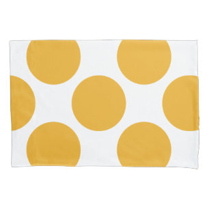 Funda De Cojín Puntos de polka amarillo geométrico en cualquier