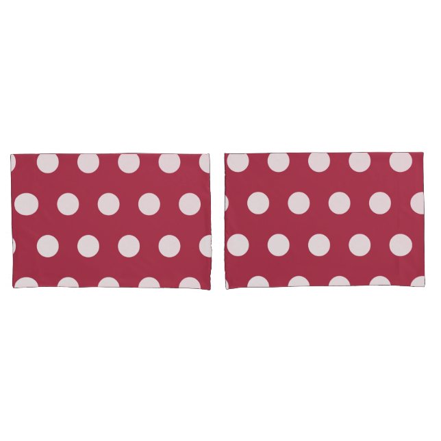 Funda De Cojín Puntos de Polka Blanco Geométrico Rosa Profundo bo (Anverso - Set)