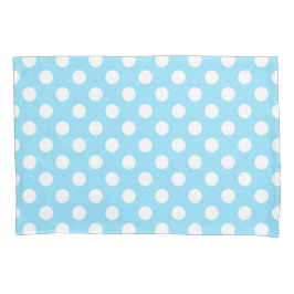 Funda De Cojín Puntos de polka blanco sobre azul pálido