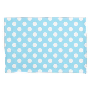 Funda De Cojín Puntos de polka blanco sobre azul pálido