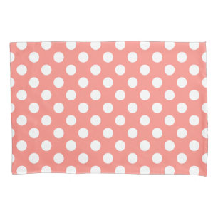 Funda De Cojín Puntos de polka blanco sobre melocotón
