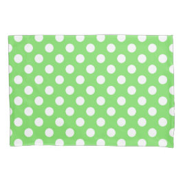 Funda De Cojín Puntos de polka blanco sobre verde manzana
