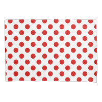 Puntos de polka rojos y blancos
