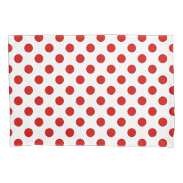 Funda De Cojín Puntos de polka rojos y blancos