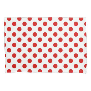 Funda De Cojín Puntos de polka rojos y blancos