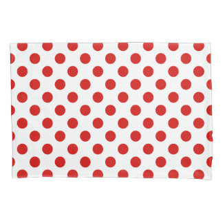 Funda De Cojín Puntos de polka rojos y blancos