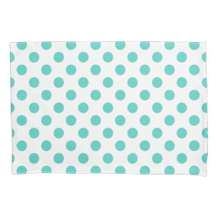 Funda De Cojín Puntos de polka turquesa