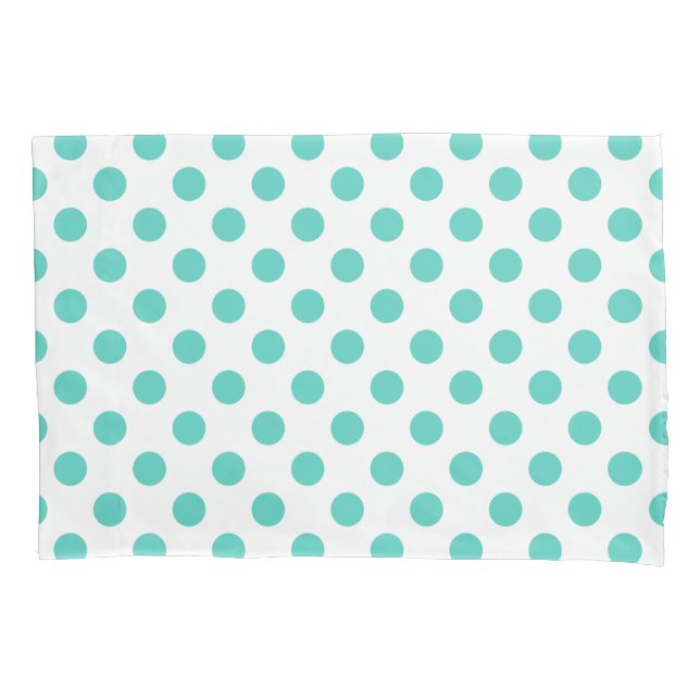 Funda De Cojín Puntos de polka turquesa (Anverso)