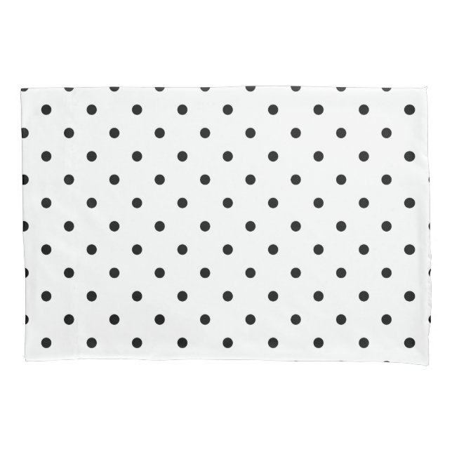 Funda De Cojín Puntos del Polka Negro (Anverso)