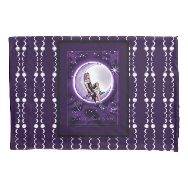 Funda De Cojín Purple Moon Child (Anverso)