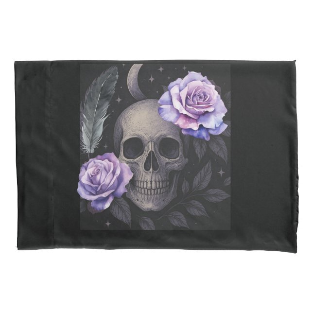 FUNDA DE COJÍN PURPLE SKULL (Anverso-izquierdo)