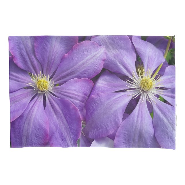 Funda De Cojín Púrpura clematis (Anverso)