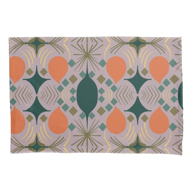 Funda De Cojín Púrpura de diamante geométrico Boho (Anverso)