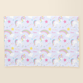 Funda De Cojín Púrpura de unicornio arcoiris mágico personalizado