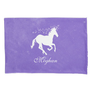 Funda De Cojín Púrpura Unicornio