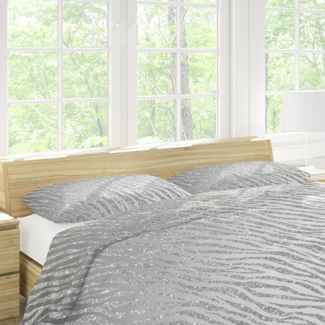 Funda De Cojín Purpurina de plata de impresión animal Glam Pillow (Subido por el creador)