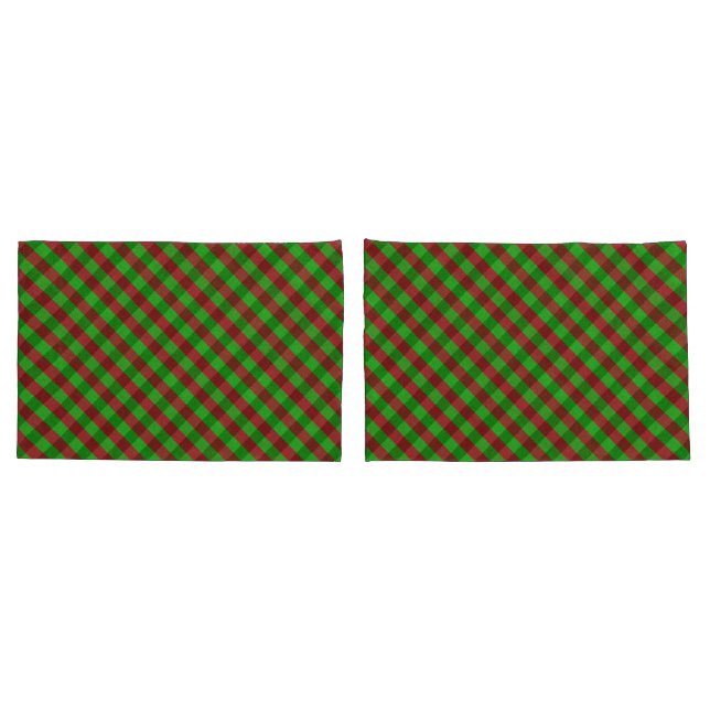 Funda De Cojín Purpurina Red & Green Plaid  (Reverso-Set)