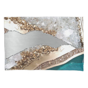 Funda De Cojín Purpurina Silver Shiny Stone