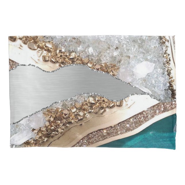 Funda De Cojín Purpurina Silver Shiny Stone (Anverso)