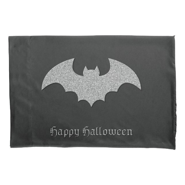 Funda De Cojín Purpurinoso Bat Halloween (Anverso)